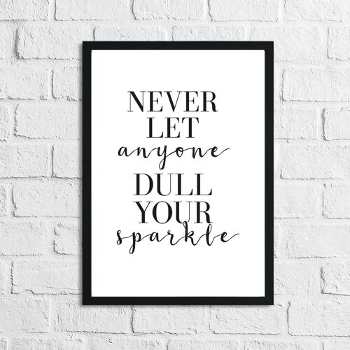 Never Let Anyone One Dull Your Sparkle Home Simple Home Insp A4 Normal