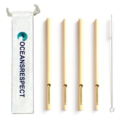 4 bamboo straws + 1 travel pouch - Zero waste