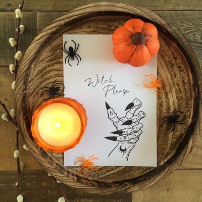 Witch Please Halloween Autunno Stagionale Home Stampa A4 Normale