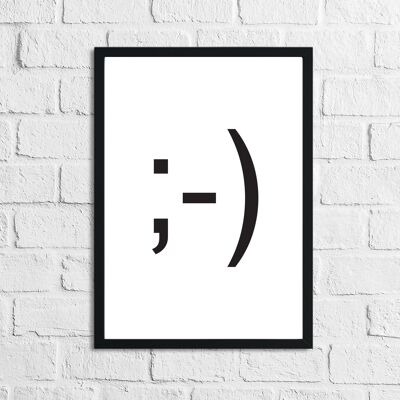 Winky Face Humorous Funny Bathroom Print A4 Normal
