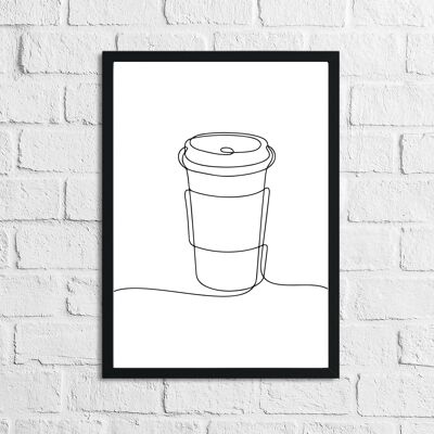 Travel Mug Simple Line Work Kitchen Print A4 Normal