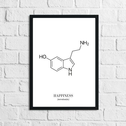 Happiness Chemical Home Inspirational Quote Print A4 Normal