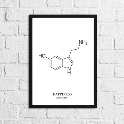 Happiness Chemical Home Inspirational Quote Print A4 Normal