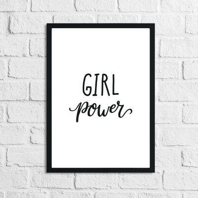 Scandinavian Girl Power Childrens Nursery Bedroom Print A4 Normal