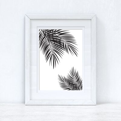 Feuilles de palmier Noir Home Simple Home Print A4 Normal