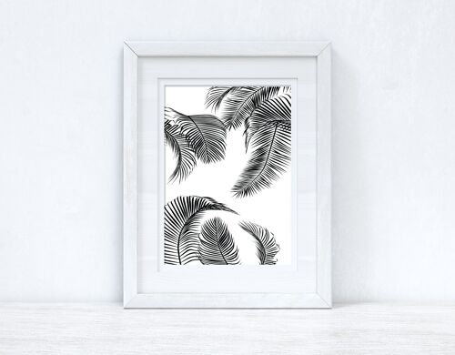 Palm Leaves Black 2 Home Simple Home Print A4 Normal
