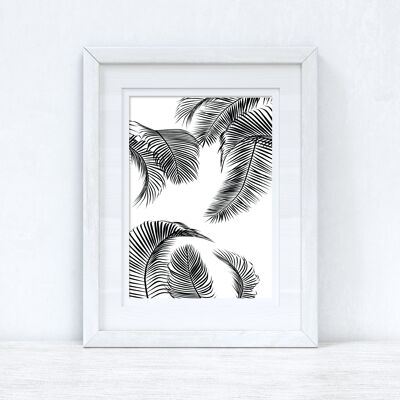 Palm Leaves Black 2 Home Simple Home Print A4 Normal