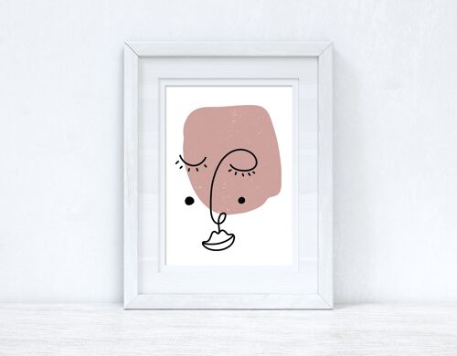 Blush Pinks Face Abstract 1 Colour Shapes Home Print A4 Normal