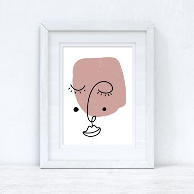 Blush Pinks Face Abstract 1 Color Shapes Home Print A4 Normal