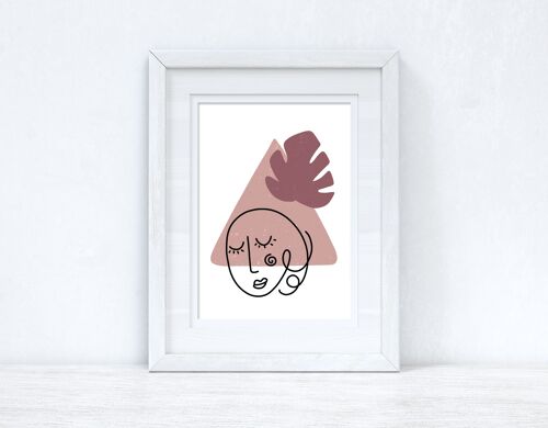 Blush Pinks Face Abstract 3 Colour Shapes Home Print A4 Normal