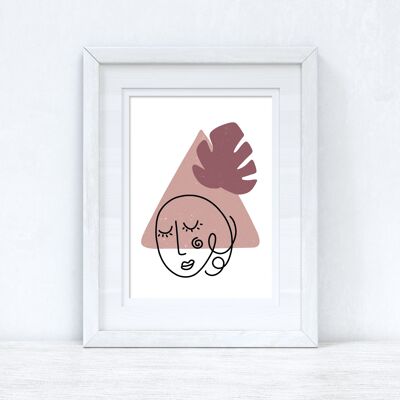 Blush Pinks Face Abstract 3 Colour Shapes Home Print A4 Normal