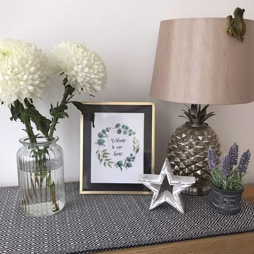 Welcome To Our Home Green Eucalyptus Wreath Print A4 Normal