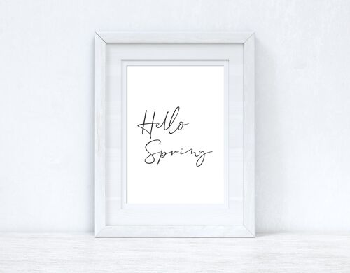 Hello Spring Script Spring Seasonal Home Print A4 Normal