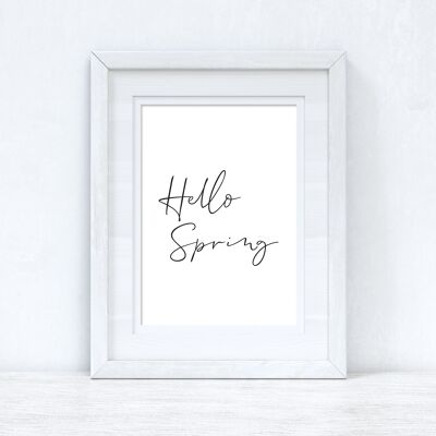 Hello Spring Script Spring Seasonal Inicio Imprimir A4 Normal