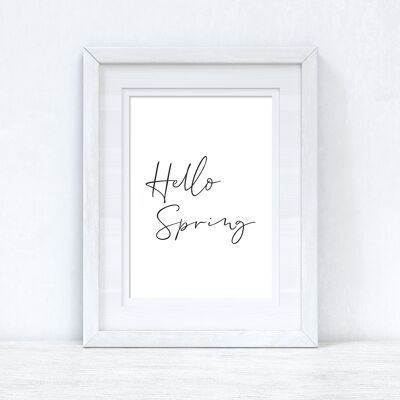 Hello Spring Script Spring Seasonal Home Print A4 Normal