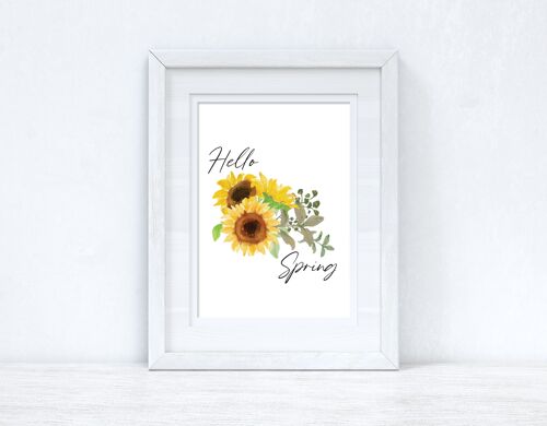 Hello Spring Sunflower Spring Seasonal Home Print A4 Normal