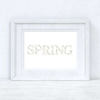 Spring Floral Letters Landscape Spring Seasonal Home Print A4 Normal