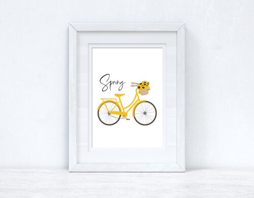 Spring Yellow Bike Spring Seasonal Home Print A4 Normal