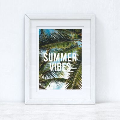 Summer Vibes Photography Palm Trees Summer Seasonal Home Pri A4 Normal