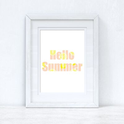 Hello Summer Lemons Summer Seasonal Home Print A4 Normal