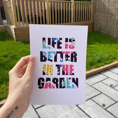 Life Is Better in The Garden Ananas Summer Seasonal Home A4 Normal