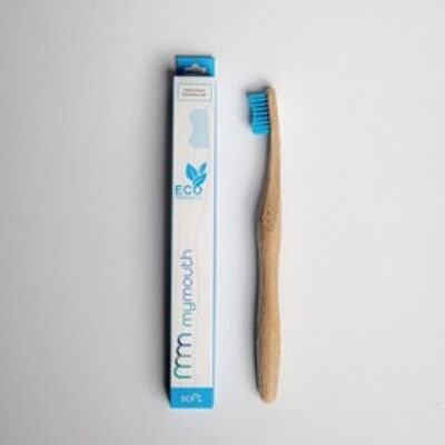 Brosse à Dents en Bambou pour Adultes (Souple) - Bleu