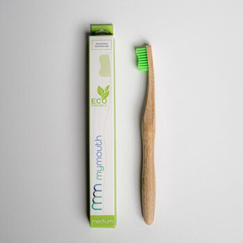 Brosse à Dents en Bambou pour Adultes (Souple) - Vert 1