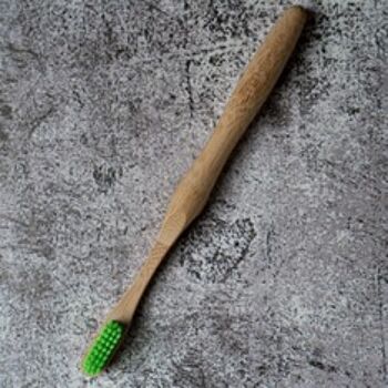 Brosse à Dents en Bambou pour Adultes (Moyenne) - Vert 2