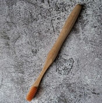 Brosse à Dents en Bambou pour Adultes (Souple) - Orange 2