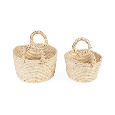 Set of 2 oval storage baskets