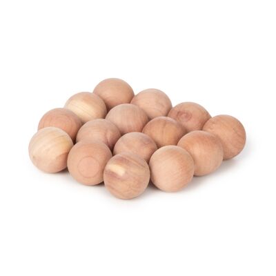 Lot de 15 Billes antimites en cèdre naturel, Marron