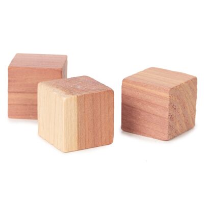 Set of 16 Mothproof Cubes in natural cedar, Brown