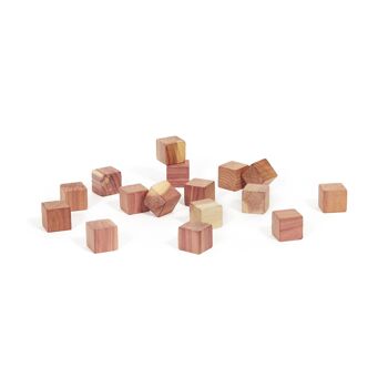 Lot de 16 Cubes antimites en cèdre naturel, Marron 4
