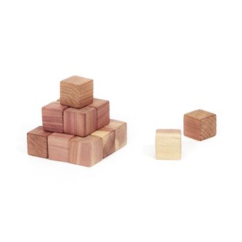 Lot de 16 Cubes antimites en cèdre naturel, Marron 5