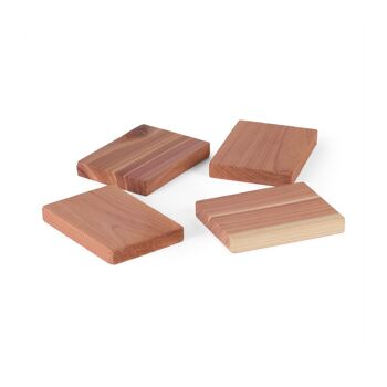 Lot de 4 Blocs antimites en cèdre naturel, Marron 3