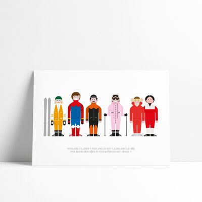 Cartolina Les bronzes au ski - Collezione di film comici francesi