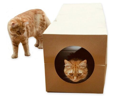 CATMAT Heavy Duty brown paper and card cat tunnel.  1 Metre long.