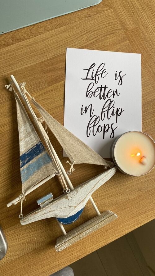 Life Is Better In Flip Flops Summer Seasonal Home Print A4 Normal