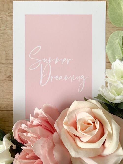 Summer Dreaming Nude Pink Summer Seasonal Home Print A4 Normal