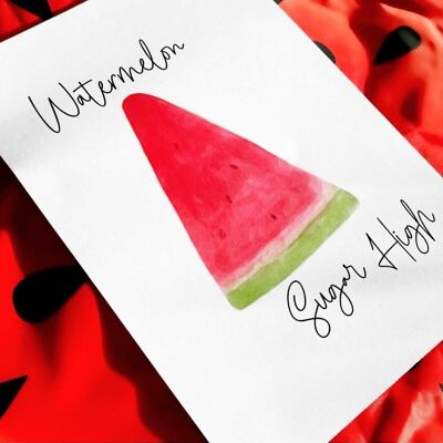 Watermelon Sugar High Summer Seasonal Home Print A4 Normal