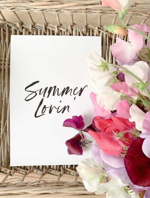 Summer Lovin Black Brush Summer Seasonal Home Print A4 Normal