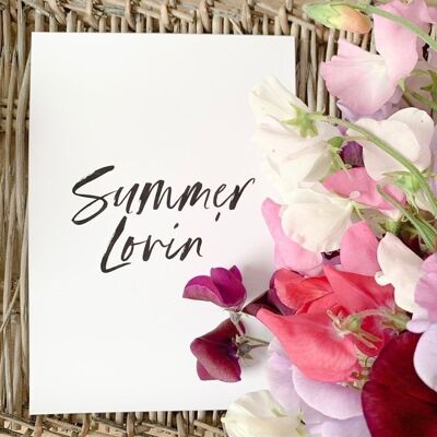 Summer Lovin Black Brush Summer Seasonal Home Print A4 Normal