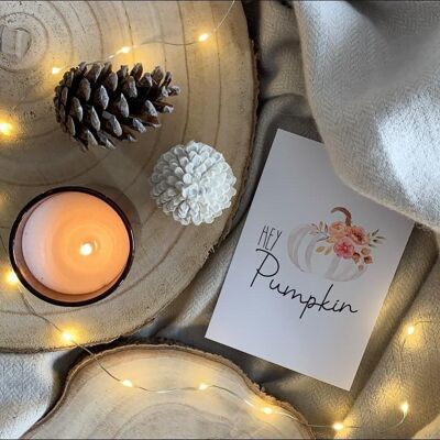 Hey Pumpkin White Floral Pumpkin Autumn 2021 Seasonal Home P A4 Normal