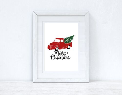 Merry Christmas Red Truck 2021 Seasonal Home Print A4 Normal