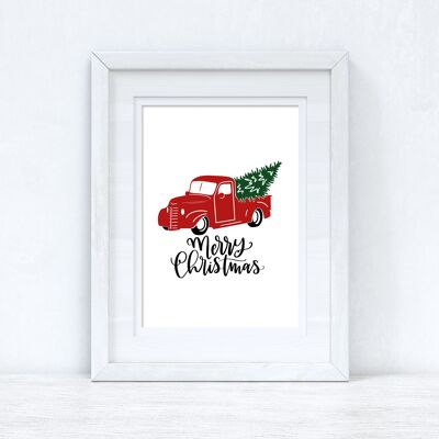 Frohe Weihnachten Red Truck 2021 Seasonal Home Print A4 Normal