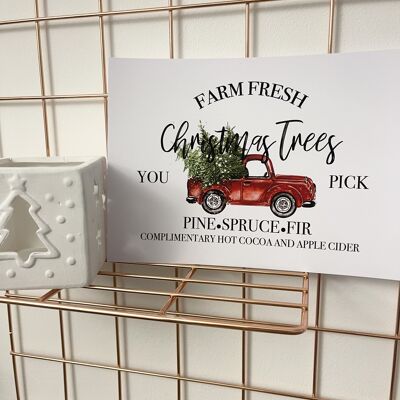 Granja Árboles de Navidad frescos Tú eliges Camión rojo Mares de Navidad A4 Normal
