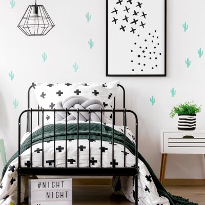 Cross Dots Black Monochrome Boho Childrens Room Bedroom Prin A4 Normal