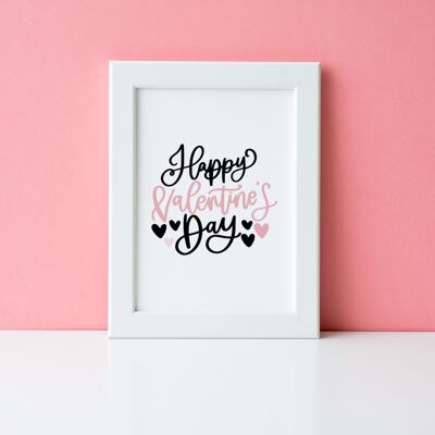 Happy Valentines Day Saint Valentin Home Print A4 Normal