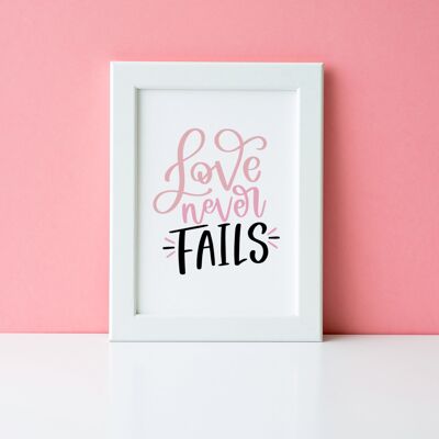 Love Never Fails Saint Valentin Home Print A4 Normal