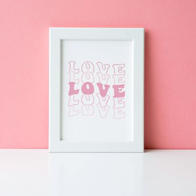 Love Love Love Valentines Day Home Print A4 Normal